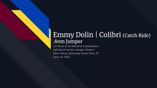 Emmy Dolin and Colibri -- .80m Catch Ride with Colibri